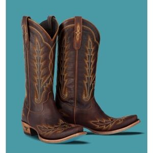 Lane Womens Cowboy Western Boots Lexington Cognac New 7.5 Turquoise Soul Leather